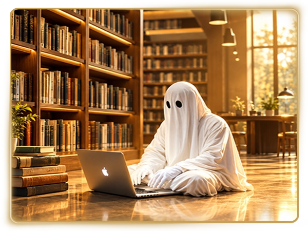 Publishing Desk with Books
